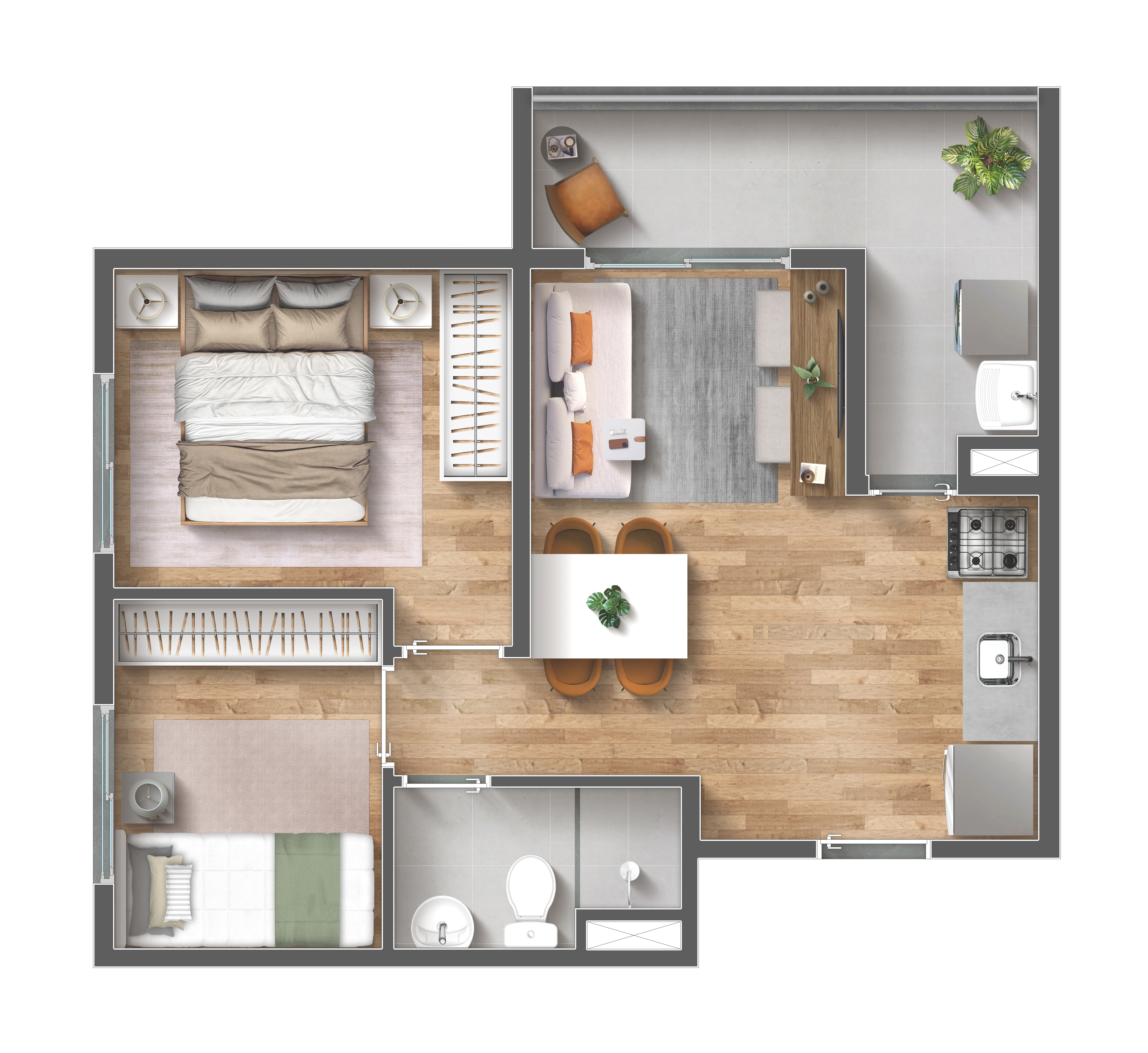 Planta Vibra Belenzinho, 43m²